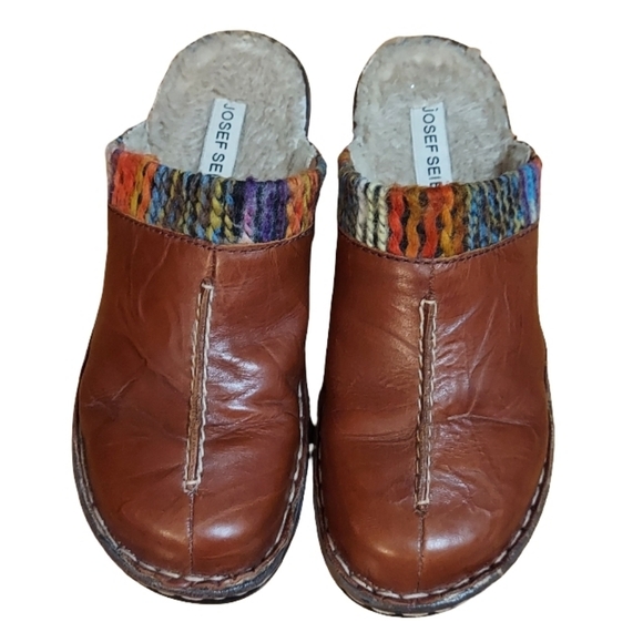 Josef Seibel Shoes - Josef Seibel Leather Catalonia Clog In Color Brandy/Multi
